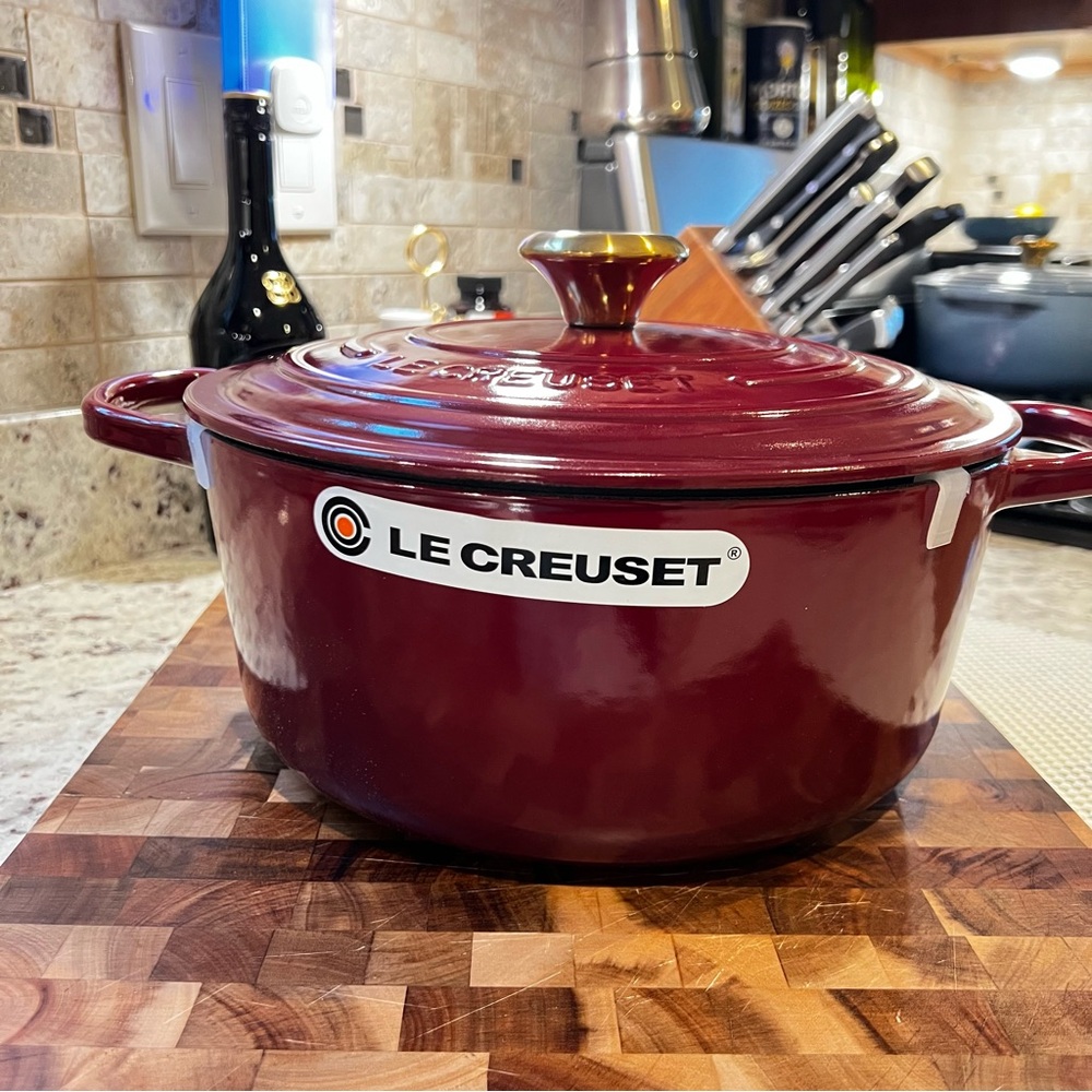 Le Creuset Burgundy Cast Iron Dutch Oven - RHONE